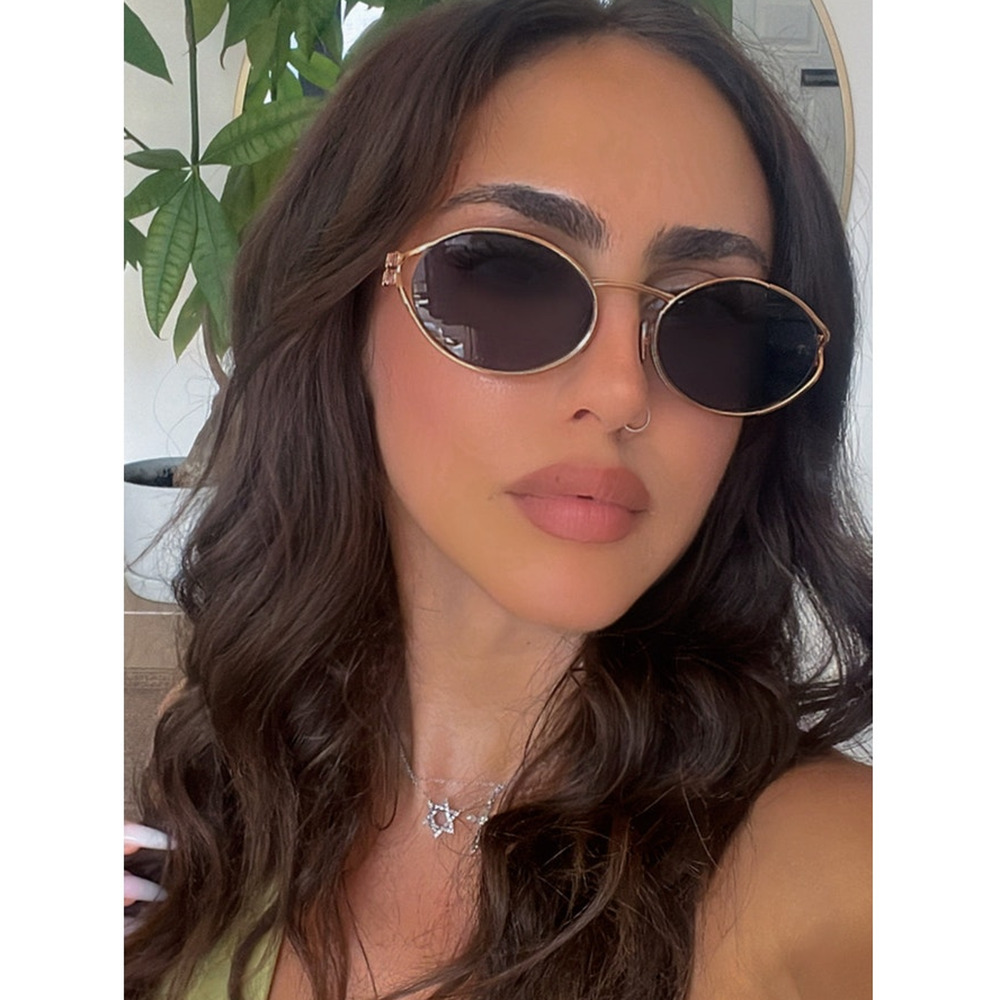 NEW Miu Miu MU52YS Rose Gold Blue Metal Sunglasses - Picture 3 of 8